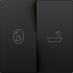 Zennio ZS55 - Bouton-poussoir double avec impression personnalisée (Anthracite)