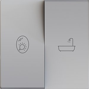 Zennio ZS55 - Bouton-poussoir double avec impression personnalisée (Argenté)