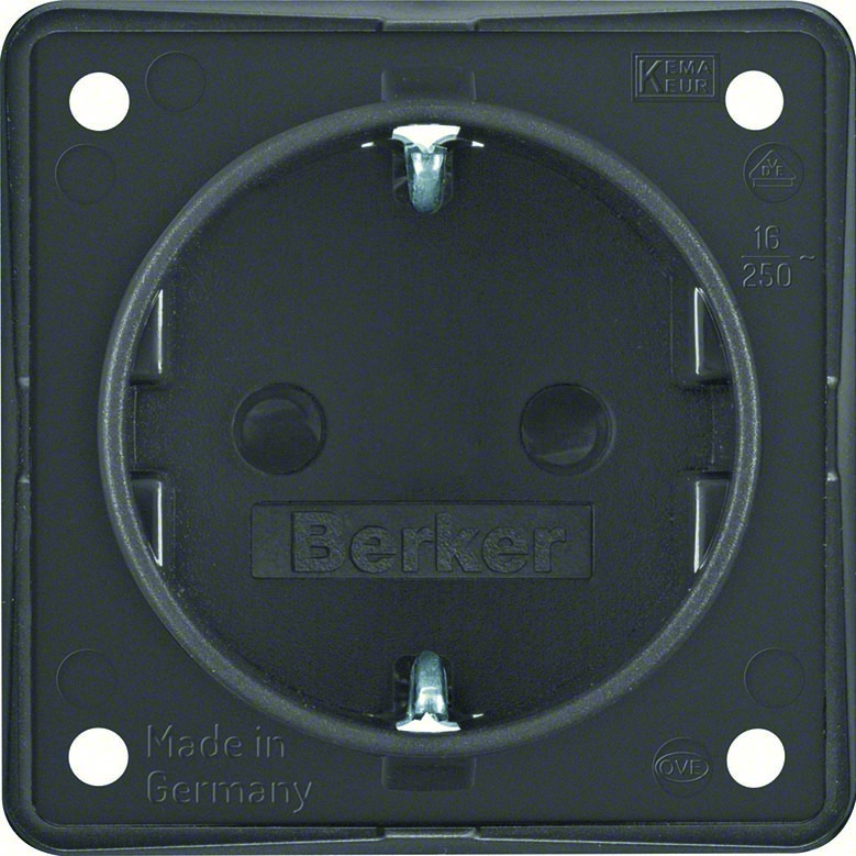 Berker Integro - Prise schuko avec sécurité enfant - Griffes (Anthracite mat) - UE=10