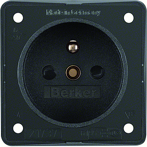 Berker Integro - Prise avec broche de terre et sécurité enfant (Anthracite mat) - UE=10