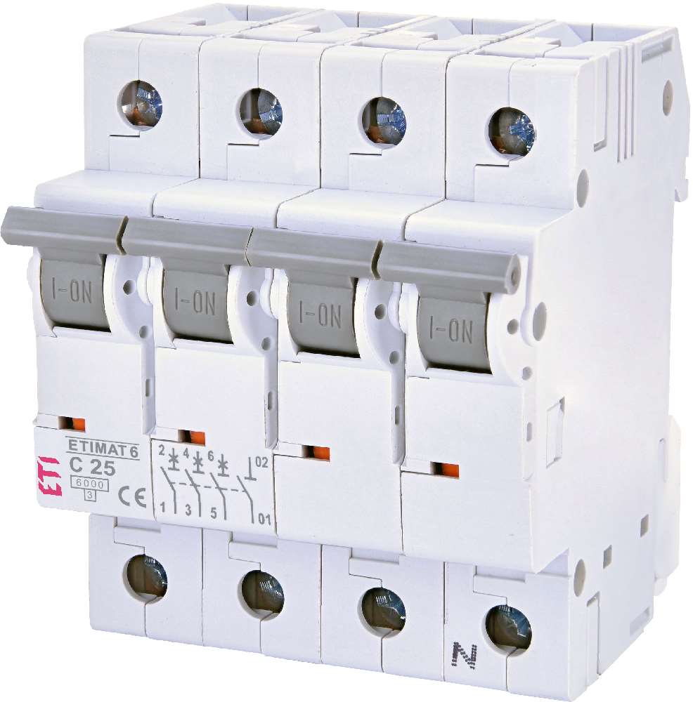 ETI Etimat 6 - Automaat C 3p+N 6kA 25A