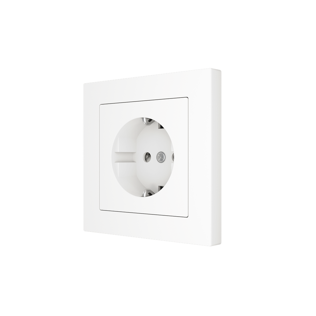 Afgewerkt Zennio ZS55 schuko stopcontact (Glanzend wit)