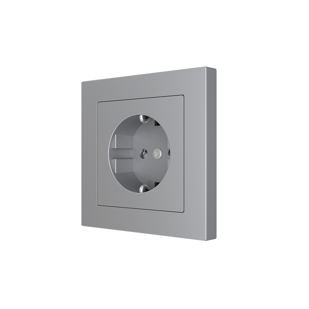 Afgewerkt Zennio ZS55 schuko stopcontact (Zilver)