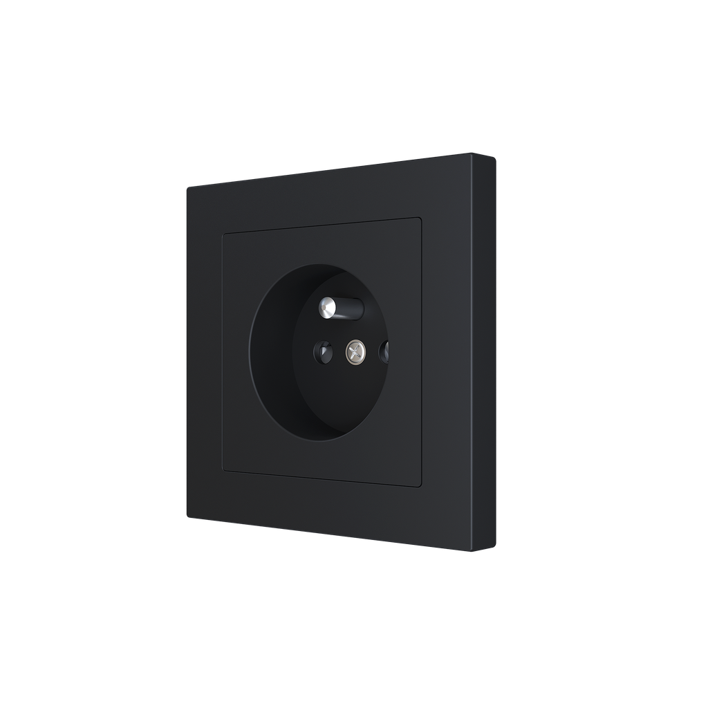 Afgewerkt Zennio ZS55 penaarde stopcontact (Antraciet)