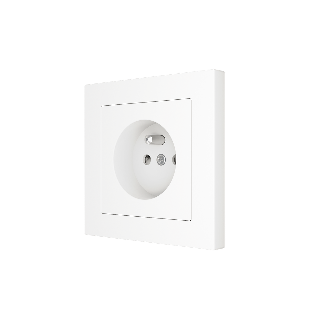 Afgewerkt Zennio ZS55 penaarde stopcontact (Glanzend wit)