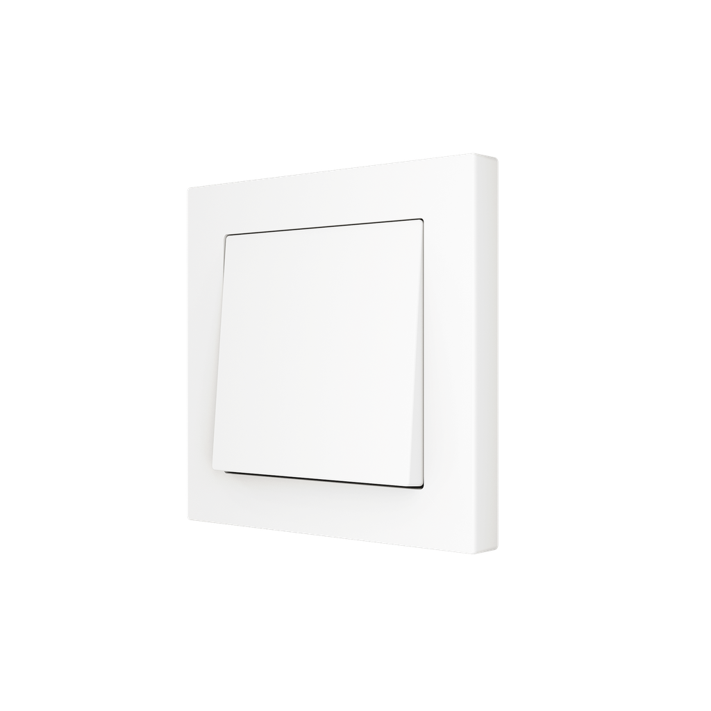 Afgewerkte enkele Zennio ZS55 schakelaar (Glanzend wit)