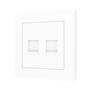 Zennio ZS55 - Centraalplaat voor dubbele RJ45 connector (Mat wit)