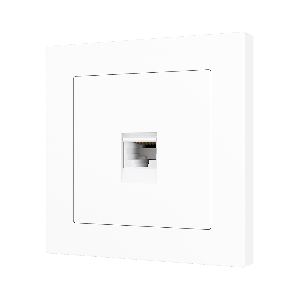 Zennio ZS55 - Centraalplaat voor enkele RJ45 connector (Mat wit)