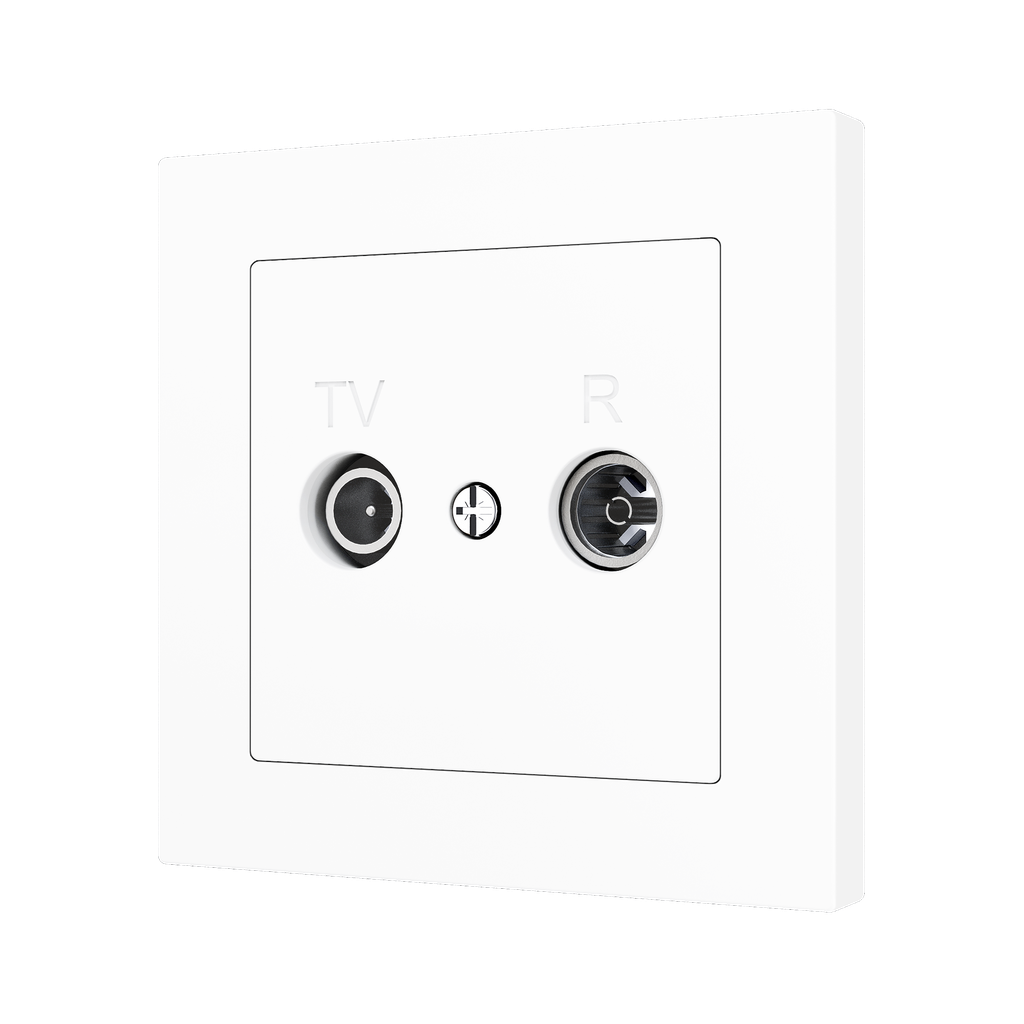 Zennio ZS55 - TV-R/SAT centraalplaat (Mat wit)