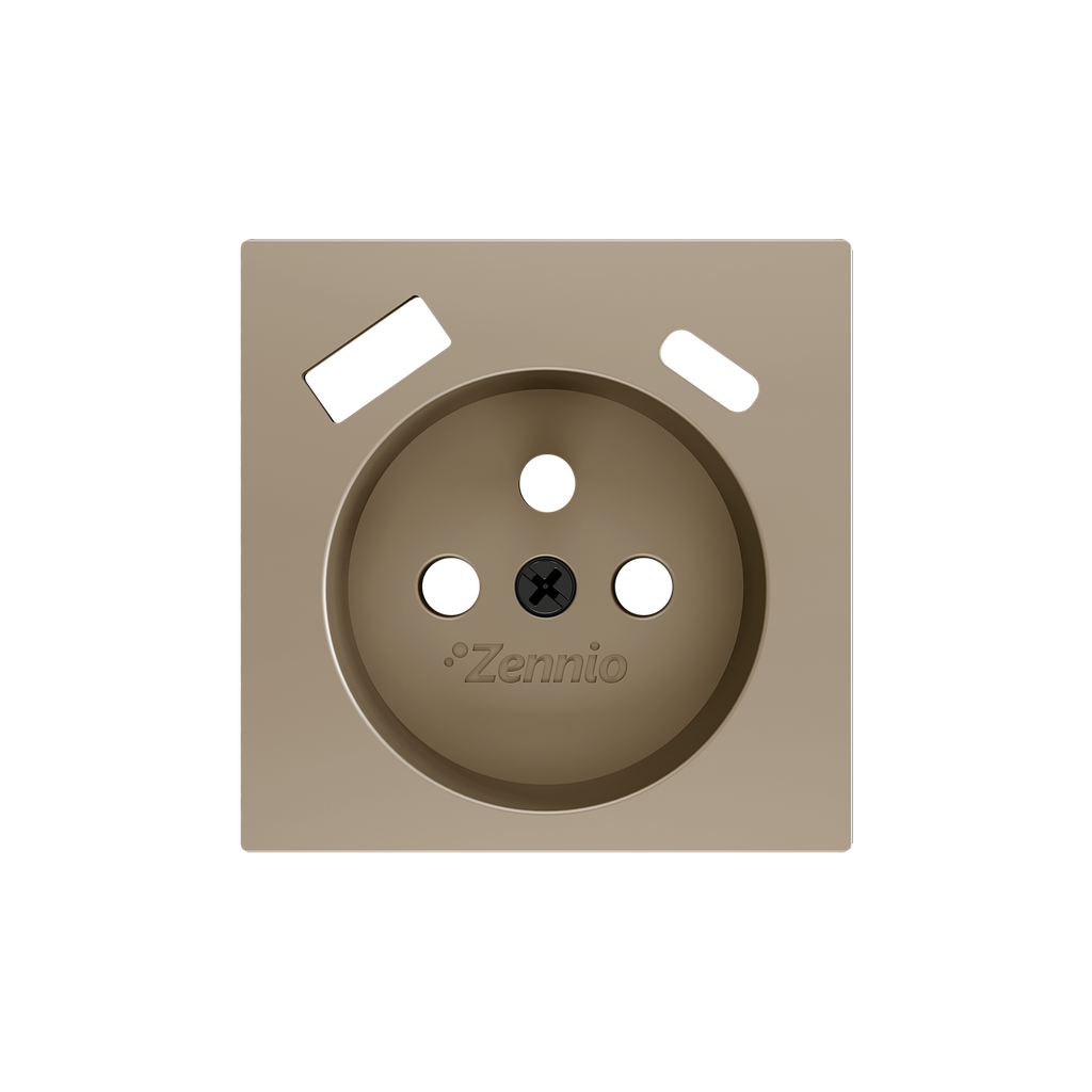 Zennio ZS55 - Centraalplaat 55x55mm voor penaarde stopcontact met USB C+A (Champagne)