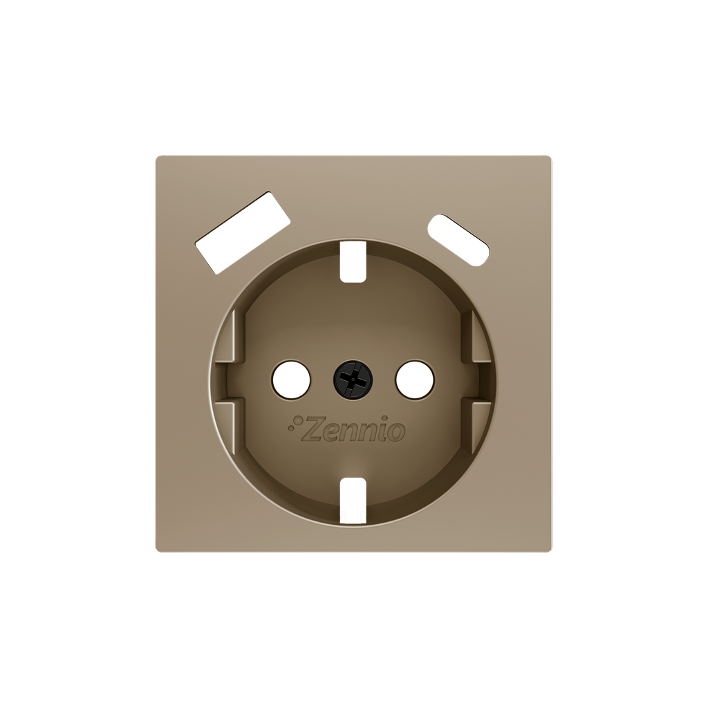 Zennio ZS55 - Centraalplaat 55x55mm voor schuko stopcontact met USB C+A (Champagne)
