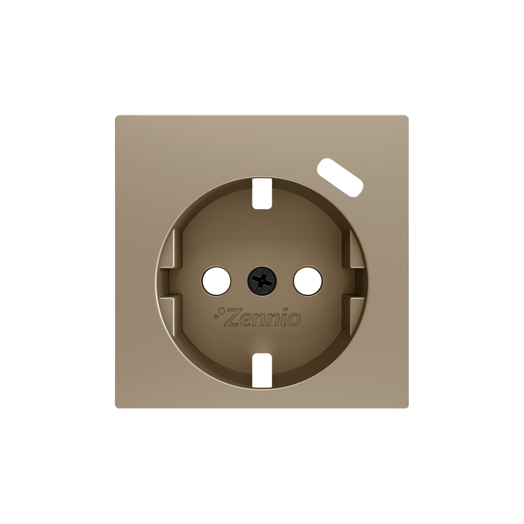 Zennio ZS55 - Centraalplaat 55x55mm voor schuko stopcontact met USB C (Champagne)