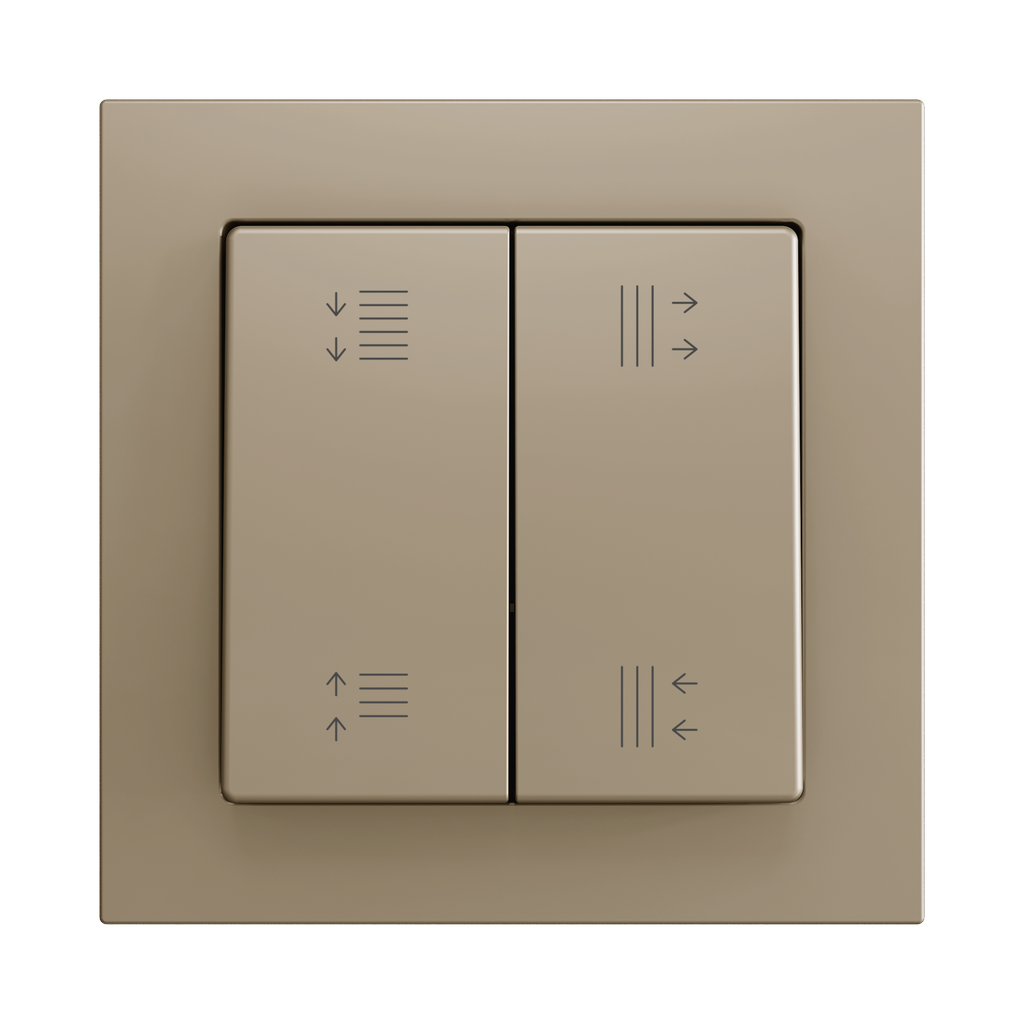 Zennio ZS55 - Soft drukknop - dubbel 4-v (Champagne - Custom) - vanaf 100 stuks