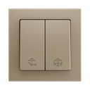 Zennio ZS55 - Soft drukknop - dubbel 2-v (Champagne - Custom) - vanaf 100 stuks