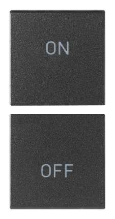 Vimar Arké - 2 demi-boutons 1M (ON/OFF - Gris)