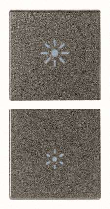 Vimar Arké - 2 halve knoppen 1M (Helderheid - Metaal)