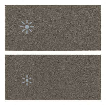 Vimar Arké - 2 demi-boutons 2M (Luminosité - Metal)