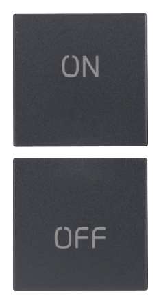 Vimar Eikon Evo/Exé - 2 demi-boutons 1M (ON/OFF - Gris)