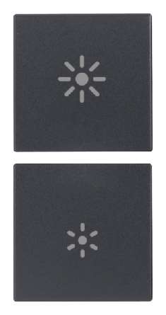 Vimar Eikon - 2 demi-boutons 1M (Luminosité - Gris)