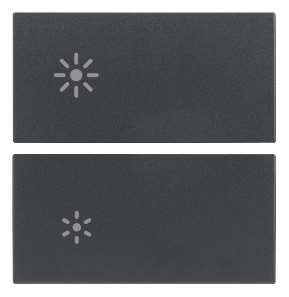 Vimar Eikon - 2 demi-boutons 2M (Luminosité - Gris)