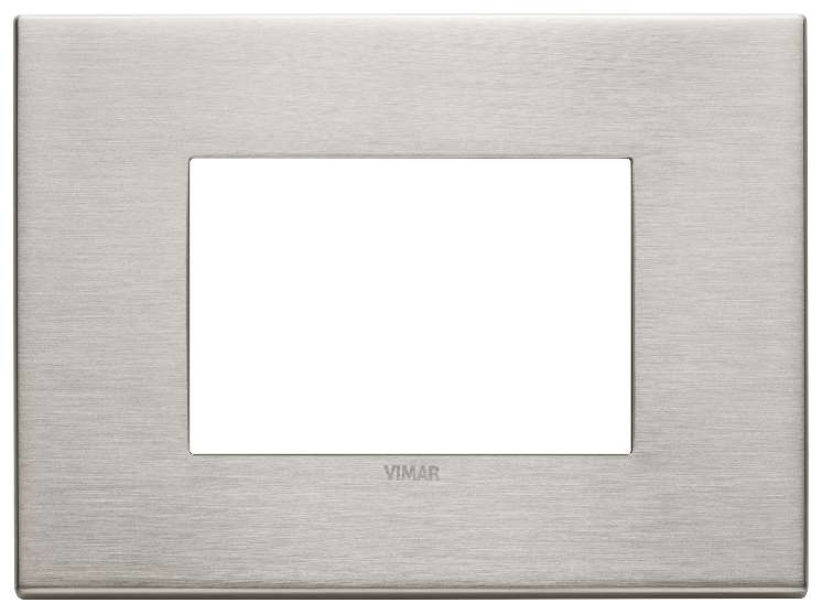 Vimar Eikon Exé - Plaque de Recouvrement 3M (Métal Brossé - Nickel)