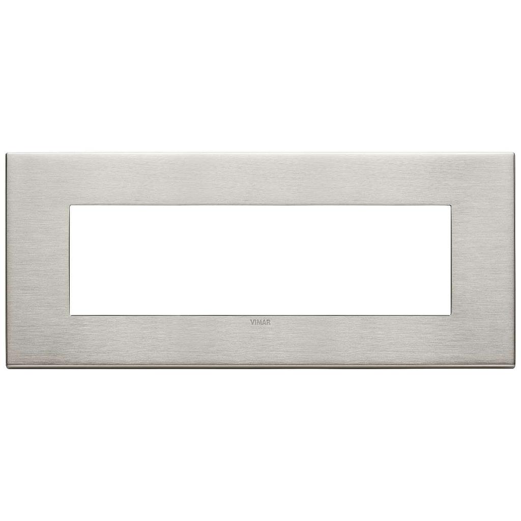 Vimar Eikon Exé - Plaque de Recouvrement 7M (Métal Brossé - Nickel)