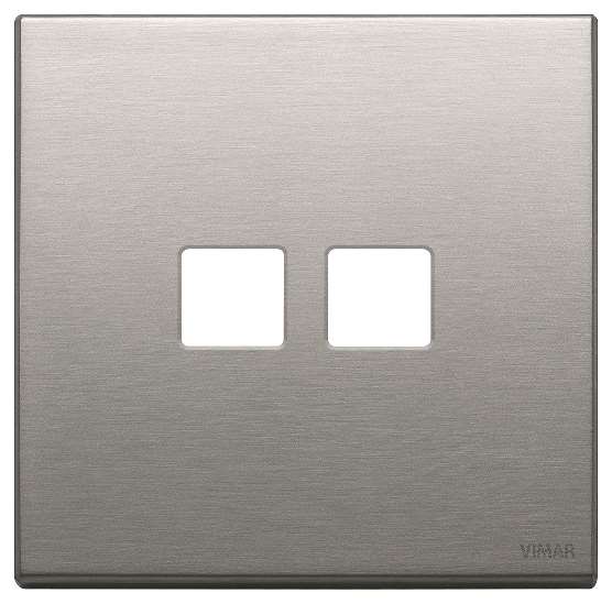 Vimar Eikon Exé Flat - Plaque de recouvrement 2Mx2 (Nickel brossé)