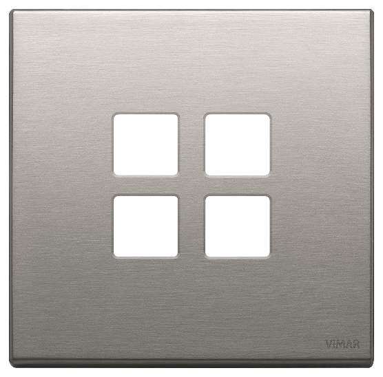 Vimar Eikon Exé Flat - Plaque de recouvrement 2Mx4 (Nickel brossé)