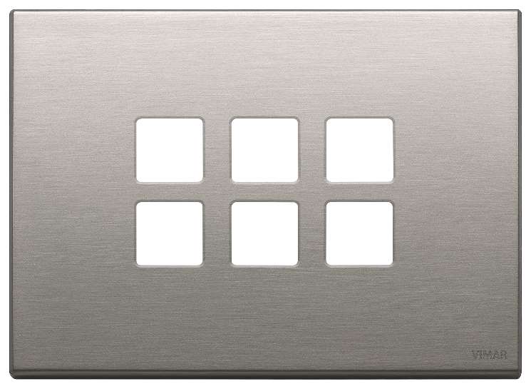 Vimar Eikon Exé Flat - Plaque de recouvrement 3Mx6 (Nickel brossé)