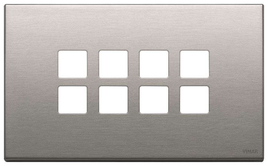 Vimar Eikon Exé Flat - Afdekraam 4Mx8 (Brushed Nickel)