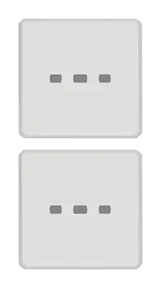 Vimar Eikon Exé Flat - 2 boutons (Vide Illuminé - Blanc)