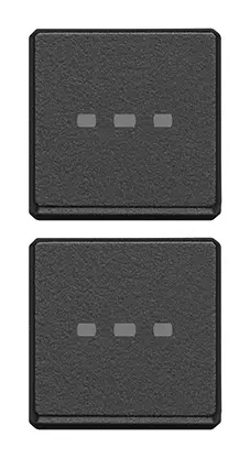 Vimar Eikon Exé Flat - 2 Knoppen (Blanco Verlicht - Grijs)