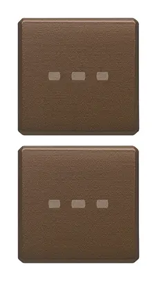 Vimar Eikon Exé Flat - 2 Knoppen (Blanco Verlicht - Brons)