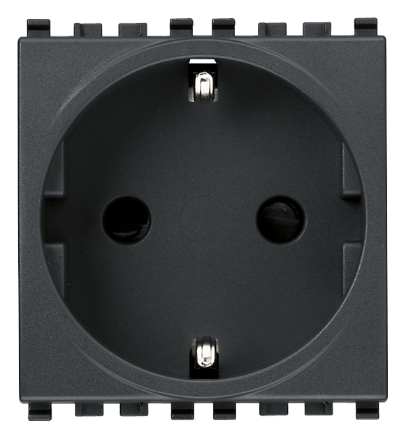 Vimar Eikon - 2P+E 16A Schuko stopcontact met steekklemmen (Grijs)