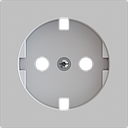 Zennio ZS55 - Centraalplaat voor schuko stopcontact met schroeven ZE8300003 (Zilver)