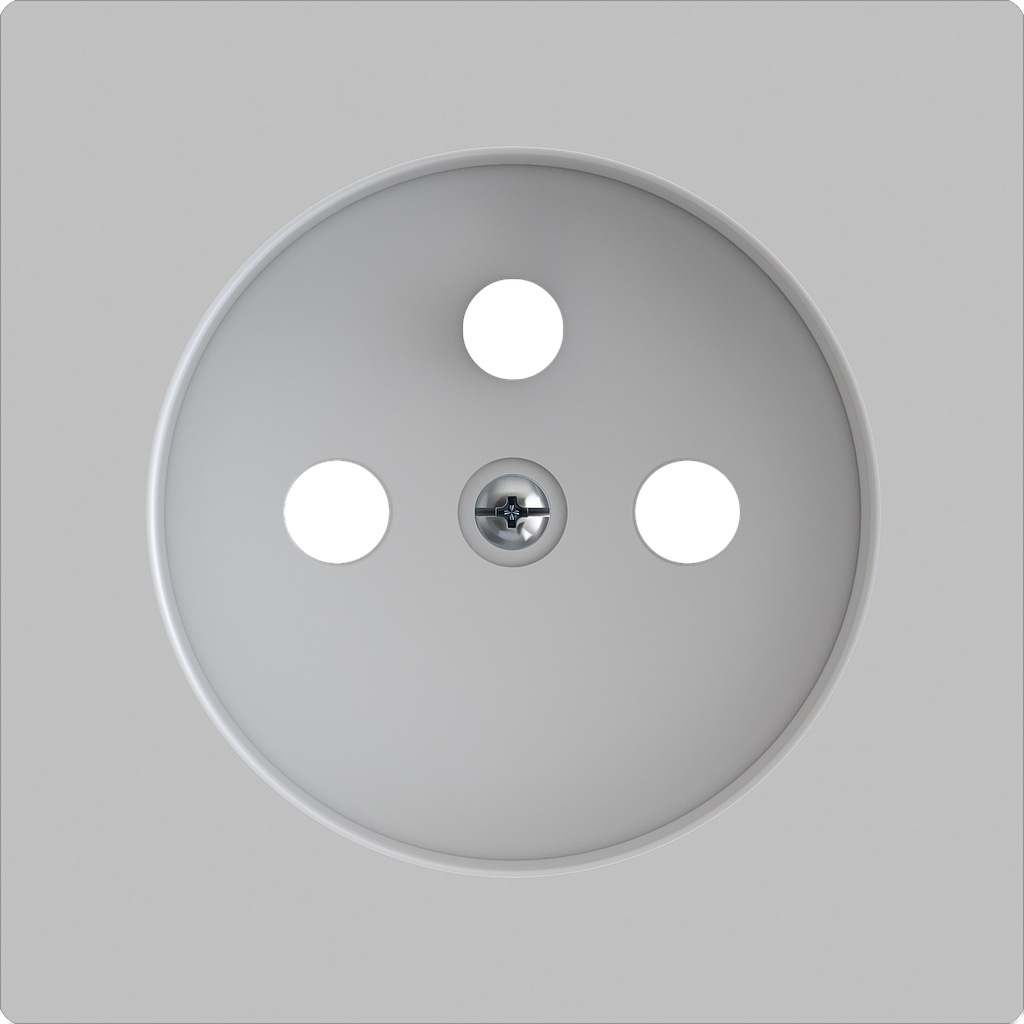 Zennio ZS55 - Centraalplaat voor penaarde stopcontact met schroeven ZE8300005 (Zilver)