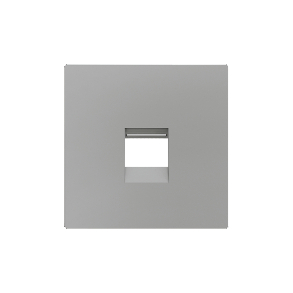 Zennio ZS55 - Centraalplaat voor enkele RJ45 connector (Zilver)