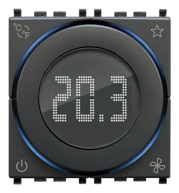 Vimar KNX - Thermostat rotatif 2M (Gris)