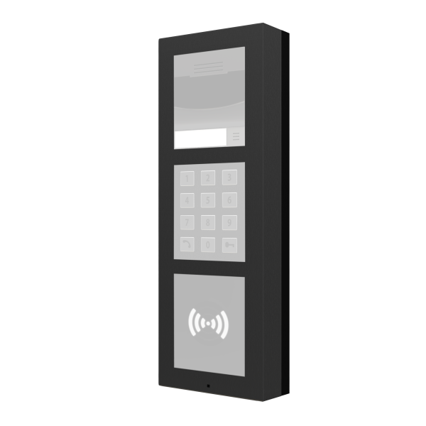 Zennio Getface IP - Cadre pour installation en saillie - 3 modules (Noir)