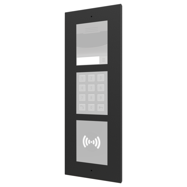 Zennio Getface IP - Inbouw installatieframe - 3 modules (Zwart)