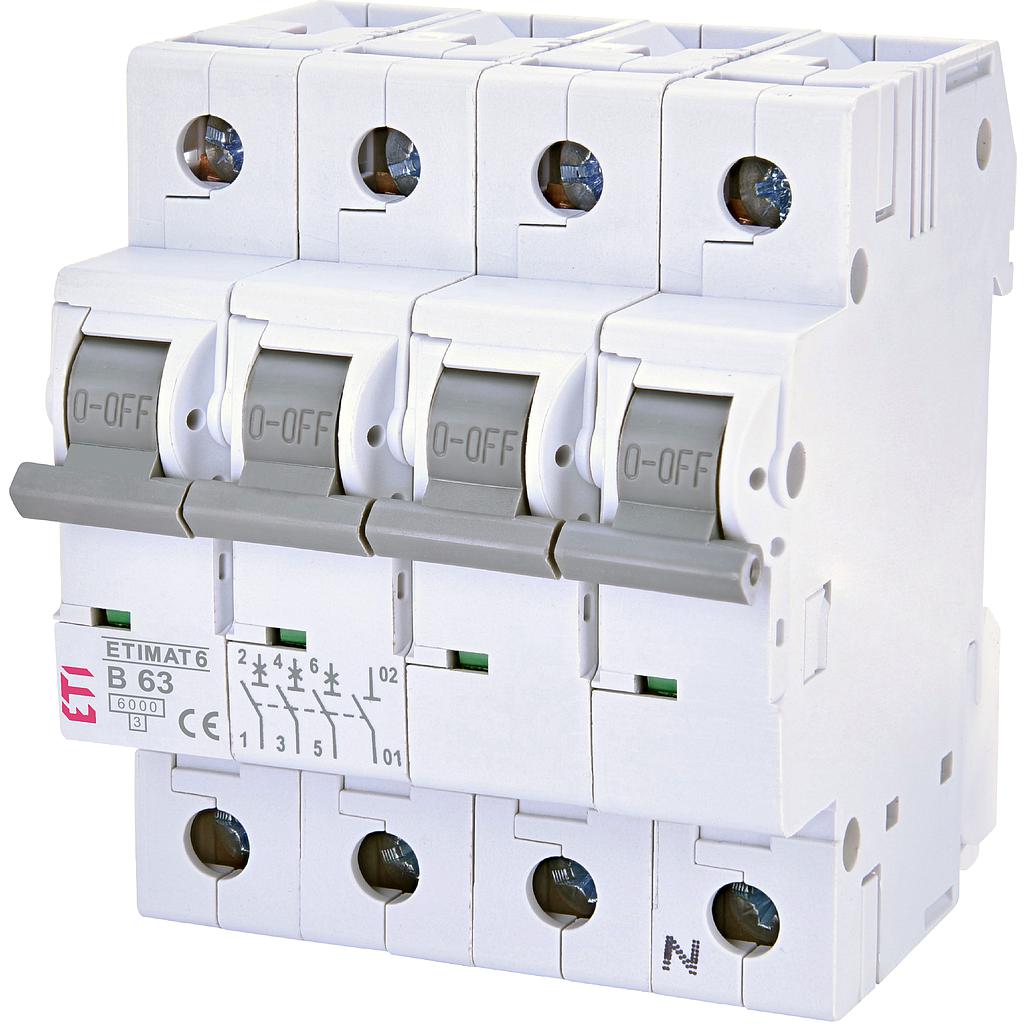 ETI Etimat 6 - Disjoncteur B 3p+N 6kA 63A