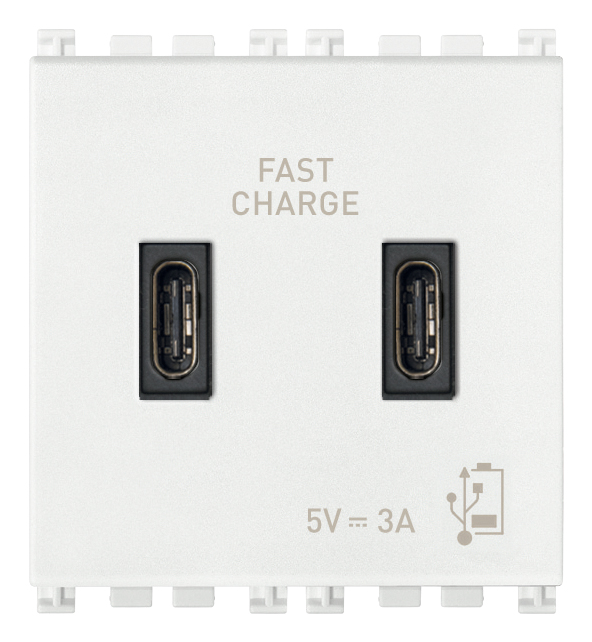 Vimar Arké - 2x USB-C stopcontact 5V 3A 2-v (Wit)