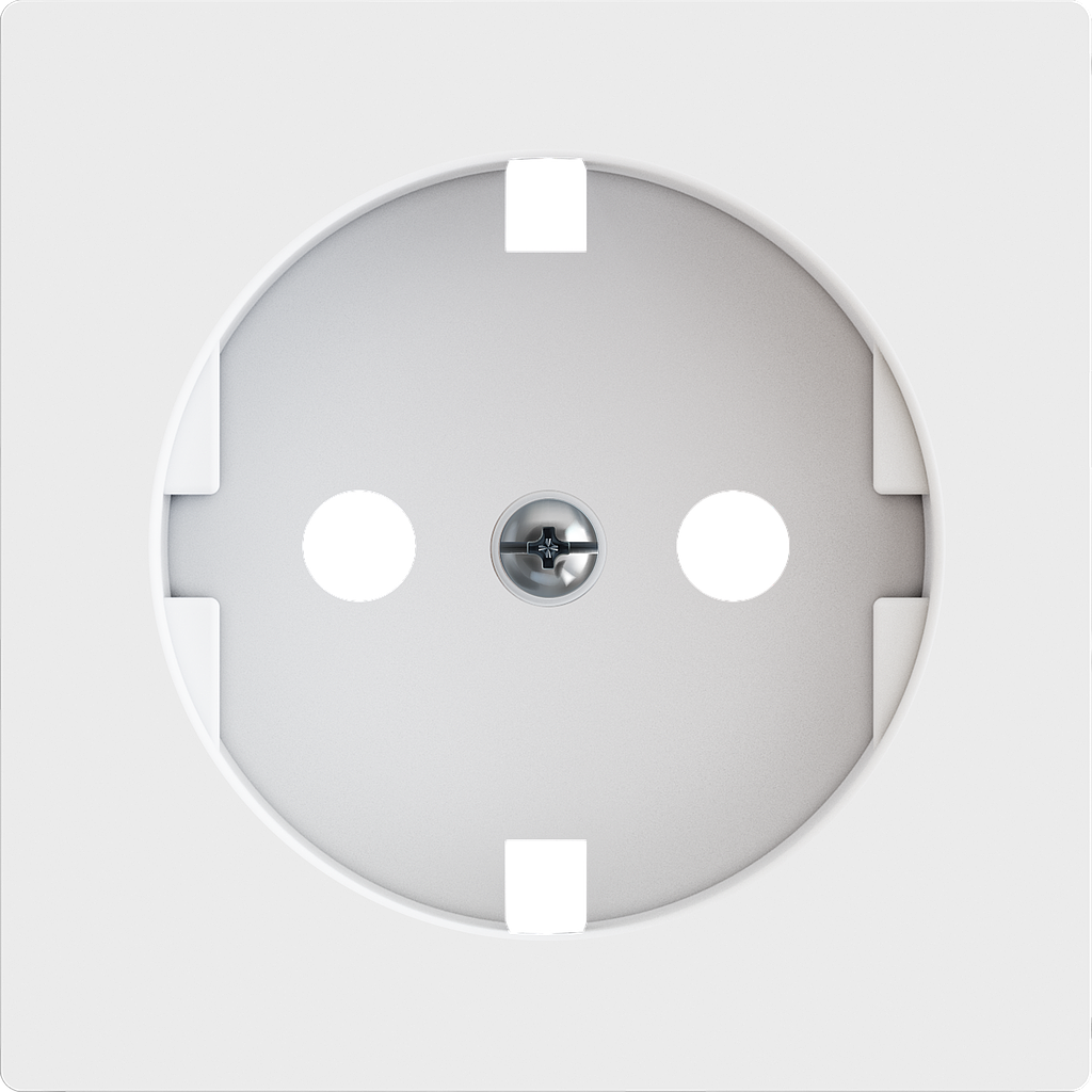 Zennio ZS55 - Centraalplaat voor schuko stopcontact met schroeven ZE8300003 (Mat wit)