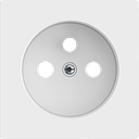 Zennio ZS55 - Centraalplaat voor penaarde stopcontact met schroeven ZE8300005 (Mat wit)