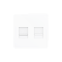 Zennio ZS55 - Centraalplaat voor dubbele RJ45 connector (Mat wit)