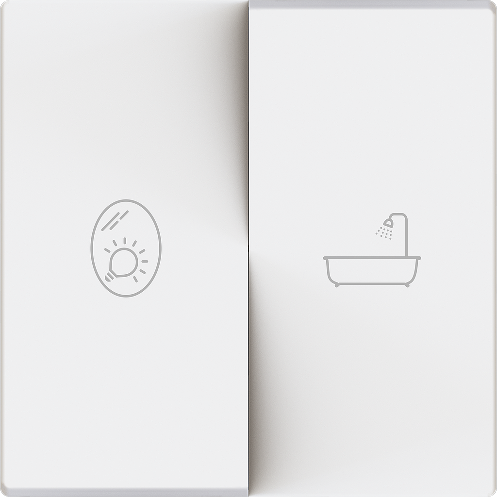 Zennio ZS55 - Dubbele schakelaarafdekking met custom print (Mat wit) - VPE=100