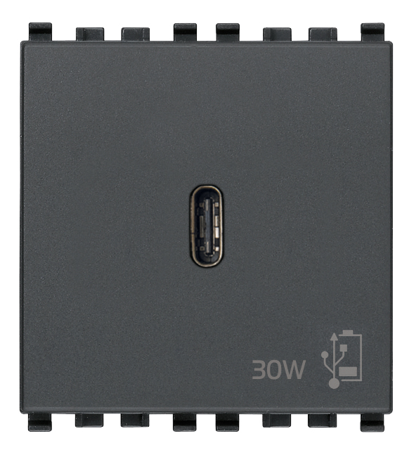 Vimar Eikon - USB-C Unité d'alimentation 30W PD (Gris)
