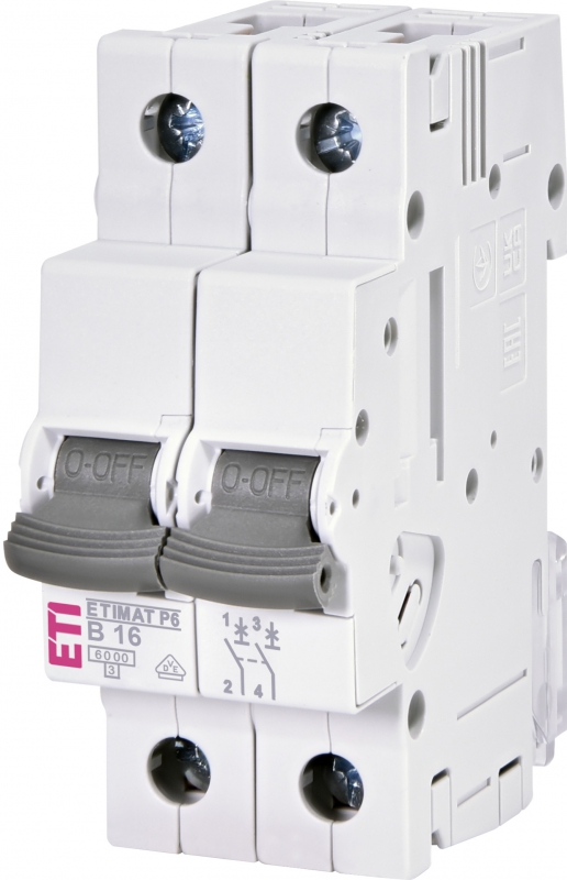 ETI Etimat 6 - Automaat B 2P 6kA 16A