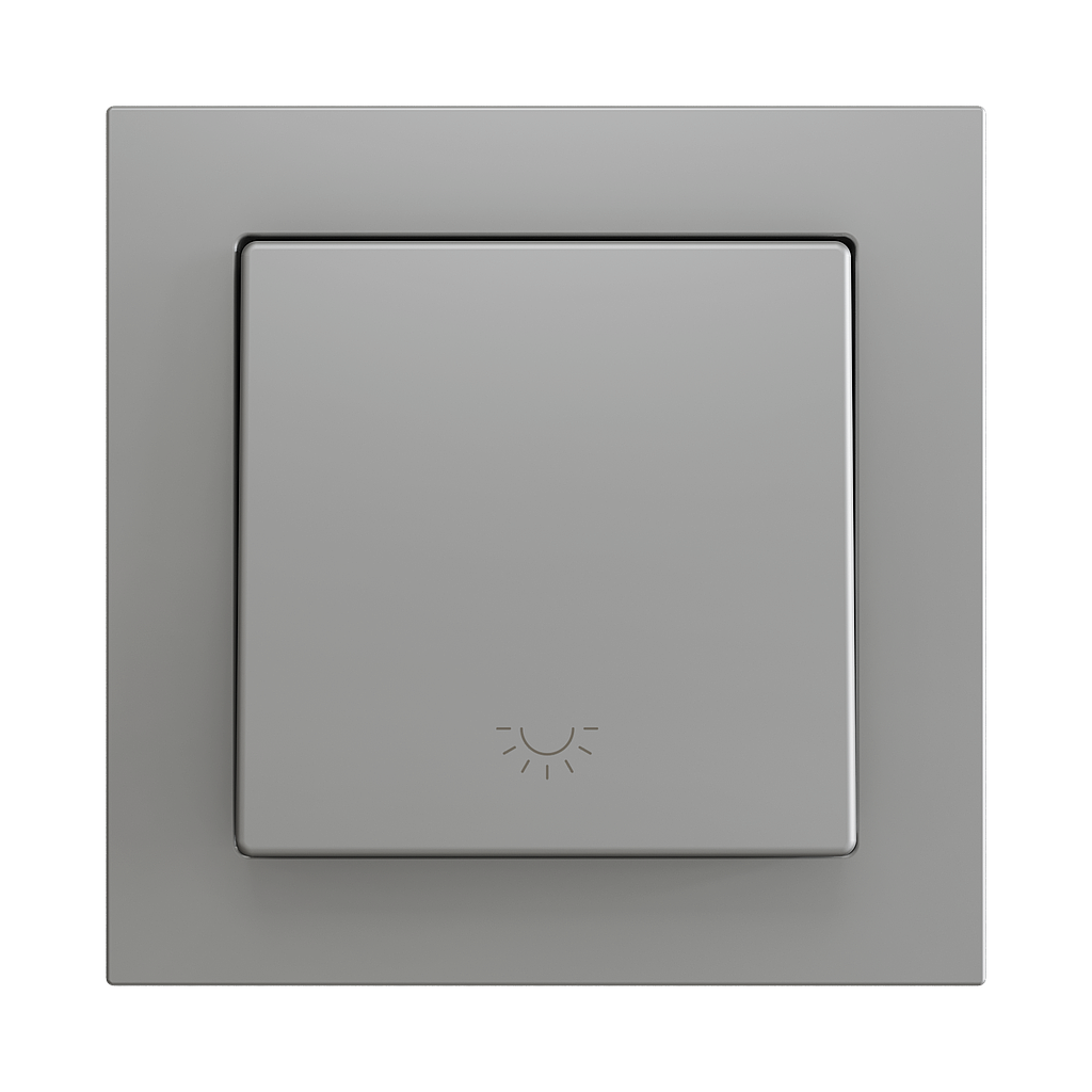 Zennio ZS55 - Bouton poussoir Soft - simple 1-p (Argent - Custom) - à partir de 100 pièces/VPE=10