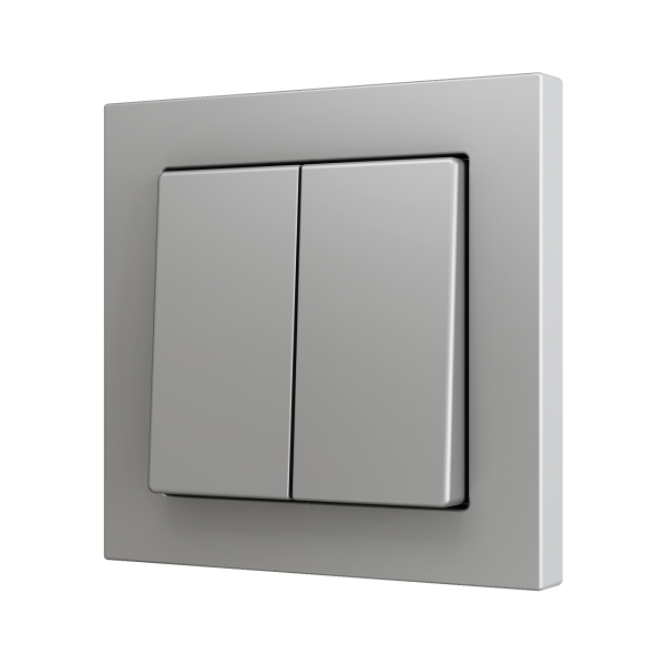 Zennio ZS55 - Soft drukknop - dubbel 4-v (Zilver)